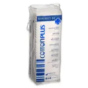 Cotton plus minimed 60 pieces 100% cotton wool medical use 4.5 x 5.5 cm