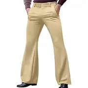 Retro Vintage 1970s Trousers Bell Bottom Pants Hippie Disco Solid Color Men's Halloween Carnival Party Dailywear Pride Parade Adults' Pants Spring Summer