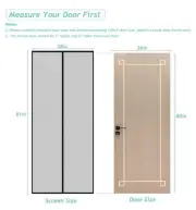 Magnetic Screen Door Mesh Curtain Durable Heavy Duty Mosquito Net Bug 38 X 81