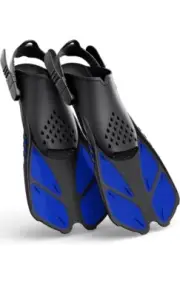 Small Snorkel Fins Adjustable Buckles Open Heel Swim Flippers Travel Size Short