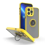 With Ring Holder Stand Cover Case for iPhone 12 Pro Max - Yellow
