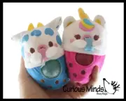 Set of 2 RANDOM Plush Boba Drinking Animals Squeezy Bead Filled Squeeze Stress