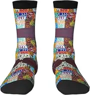 [JEJEA] License Plate Map print Socks For Men and Women Men's Moisture Control Crew Socks Gifts For Golf, Hunting, Camping
