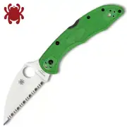Spyderco Salt 2 LC200N Wharncliffe Serrated Blade Green FRN Handles C88FSWCGR2