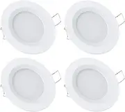 acegoo Campervan Boat 12V 4 x LED Recessed Ceiling Lights, 3W 3200K Dimmable Full Aluminum Downlights for Caravan Motorhome Kitchen Cabinet, Super Slim Panel Lights, Warm White(White)
