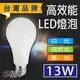 E極亮 13W LED燈泡 E27 省電燈泡 全電壓 有自然光4000K 太陽光【奇亮科技】含稅