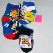 15 PAIRS KIDS SOCKS DISNEY MICKEY MOUSE TOY STORY SZ 7-10 NEW