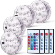 4 pack Pool Light RGB LED Bulb Underwater Color Vase Decor Lights & Remote
