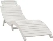 Camping Sunloungers Reclining Patio ChairsSun Lounger White 184x55x64 cm Solid Wood Acacia