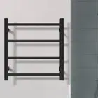 ACA Bathroom Electric Heated Towel Rack Rail Warmer Stainless Steel Square Black