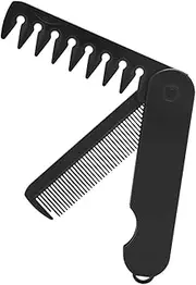 WOONEKY Folding Hair Comb for Men Portable Travel Hairbrush Wide Tooth Comb Beard Grooming Tool Stylish and Compact
