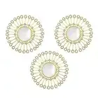 3 PCS Metal Sunburst Mirrors for Wall Decorative Rhinestones Starburst Wall M...