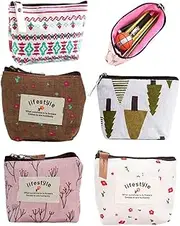 [BARRU] 5 Pieces Small Women's Leather Wallets, Mini Coin Purse and Coin Purse, Mini Coin Purse Canvas Coin Purse for Storing Coins, Keys