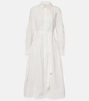 [Ulla Johnson] Ulla Johnson Belted cotton shirt midi dress AU 12 white