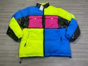 WeSC Sweden Colorblock Puffer Jacket Men's Size M Multicolor Full-Zip LS Winter