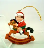 2005 Campbell's Soup Ornament - CAMPBELL Girl on ROCKING HORSE