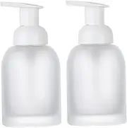 2PCS Foaming Soap Dispenser 250ml/15oz Glass Soap Dispenser with Pump Refillable Leakproof Foaming Hand Soap Dispenser for Bathroom & Kitchen Body Wash, Foam Pump Bottle