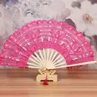 Hand Held Embroidered Folding Fan European Style Dance Fan Ladies