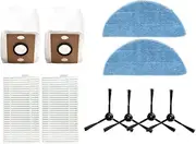 Side brush/mop cloth/HEPA filter/dust bag compatible with ILIFE v9 V9 Pro A12 pro Robot Vacuum Cleaner accessories (10pcs combination)