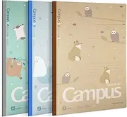Composition Notebooks, 3 Pack Campus B5 Comp Book with Dotted A 7mm Rule, 80 pages, School Lined Notebook in Blue Green Yellow, Cute Journal for Women Girls Work Study Note Taking