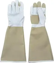 Gardening Gloves,Leather Gauntlet Gardening Gloves,Long Gardening Gloves,Pruning Gloves Long Working Gloves for Men and Women Breathable Rose Gardening Gloves L