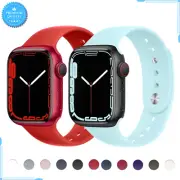 For Apple Watch Band Series 7 6 5 4 3 38mm 40mm 41mm Silicone Strap Bracelet