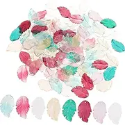 [TEHAUX] 100pcs Leaf Charm Pendants Diy Necklace Beads Jewelry Making Kit for Boys and Girls