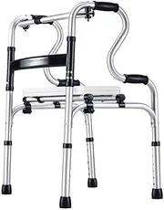 Aluminum Alloy Walker Lightweight Folding Mobility Walker Height Adjustable Commode Chair Walker Accessories for Seniors