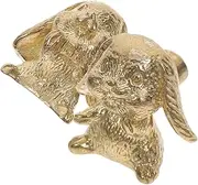 COHEALI 2pcs Vintage Brass Pulls Knobs Whimsical Bunny Design for Cabinets Dressers Unique Animal Figurines Durable Home Decor Accessories Great Compatibility