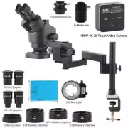 Parfocal Simul-Focus Trinocular Stereo Microscope Rotation Articulating Arm 4K
