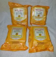 Burt's Bees Facial Cleaning Towelettes Peach & Willow Bark 25 Count New Lot Of 4