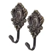 2 Pcs Drapery Sconce Bronze Curtain Tieback Hooks Zinc Alloy Wall