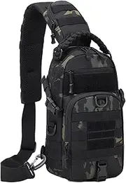 [Xinhuju] Sling Bag - Sports Travel Pack, Heavy Duty Chest Bag | Water Resistant Sling Bag Fans Army Pack for Men Hiking Coaches Travel Camping, Lightweight Shoulder Backpack for, Single Attribute, 1-3cm