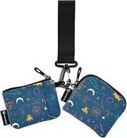 [Amooorous] Colorful Design Astrology Tarot Dual Wristlet Wallets for Women Slim Portable Zipper Wristlet Wallet with Keychain for Ladies 2 Pcs, Colorful Design Astrology Tarot, 1 size, Casual