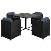 Gardeon Outdoor Dining Set 5 Piece Wicker Table Ch