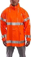 COMFORT-BRITE J53129.5X .35mm Hi-Visibility Flame Retardant Jacket with Reflective Tape, Size 5X, Fluorescent Orange