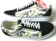 Vans Men's Old Skool Checker Cube Black True White Canvas Suede shoes Size 11