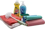 Dorm Room All Inclusive Kitchen Cleaning Kit with Ajax Sponges Softsoap Hand Wash & More
