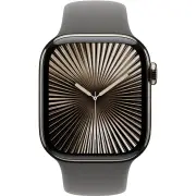 Apple Watch Series 10 42mm Natural Titanium Case GPS + Cellular Sport Band (S/M) (Stone Grey)