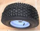 2 x PNEUMATIC WHEELBARROW GO CART WHEELS 13/5.00 - 6" WITH 16mm Bearings, Offset