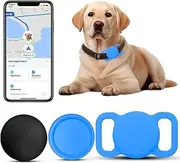 Dog Tracker with Collar Holder, Smart Pet Tracker, MFi Certificated Tracking Device, Waterproof Bluetooth, No Monthly Fee, Works with Find My, Not GPS Tracker (iOS Only) (Sky Blue, M)