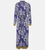 [Etro] Etro Printed shirt midi dress AU 8 blue