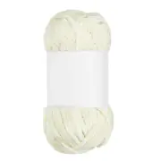 Velvet Chenille Yarn Bulky Fluffy Chunky Yarn for Crochet Cream White, 80m