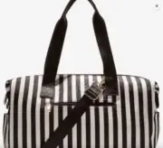 NWT Alice + Olivia A+O X DUFFLE BAG in Positano Stripe - Black - NEVER USED!
