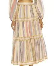 ZIMMERMAN | ‘Mae’ Striped Long Tiered Skirt | Size 3