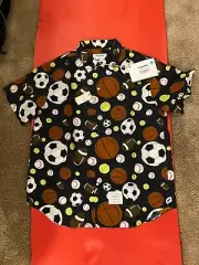 Brand New Thom Browne Short Sleeve Shirt in Mix Balls Print, Navy, Size 2 and 3