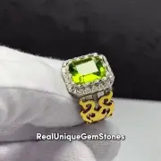 Original Green Pakistani Peridot Mens Ring Handcrafted 925 Sterling Silver Ring