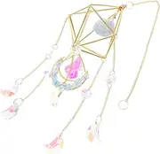 OFFSCH Elegant Crystal Wind Chime Pendant Home Adornment Window Decor Sun Catcher Outdoor Hanging
