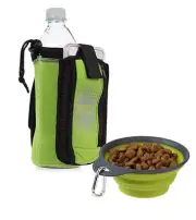 Dexas Petware Bottle Pocket Green Insulated Neoprene Bottle Holder with Travel