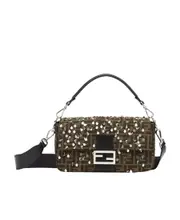 Fendi Sequin Embellished Baguette Bag One size Black